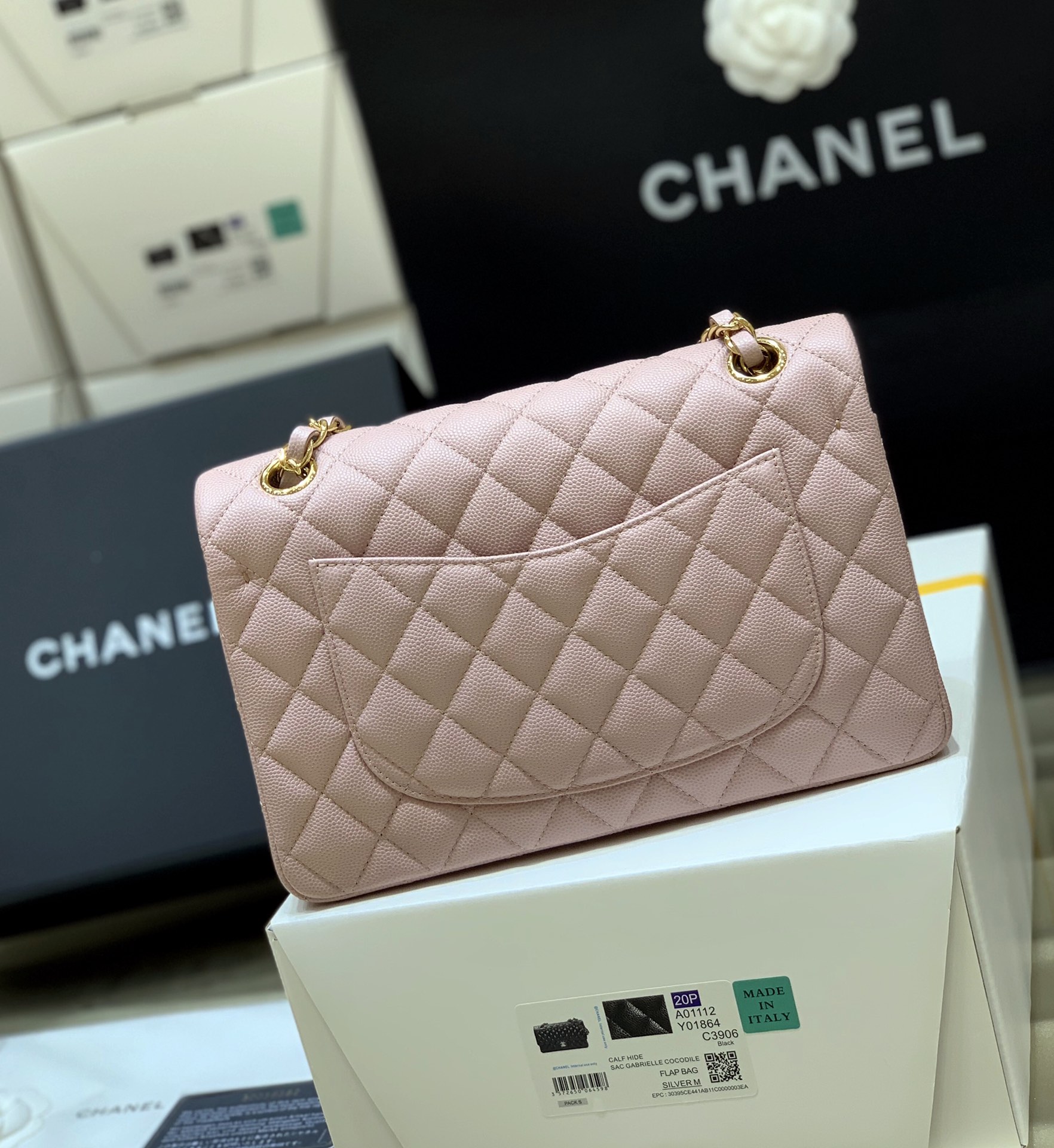 Ch@nel Flap Bag-Caviar-23CM