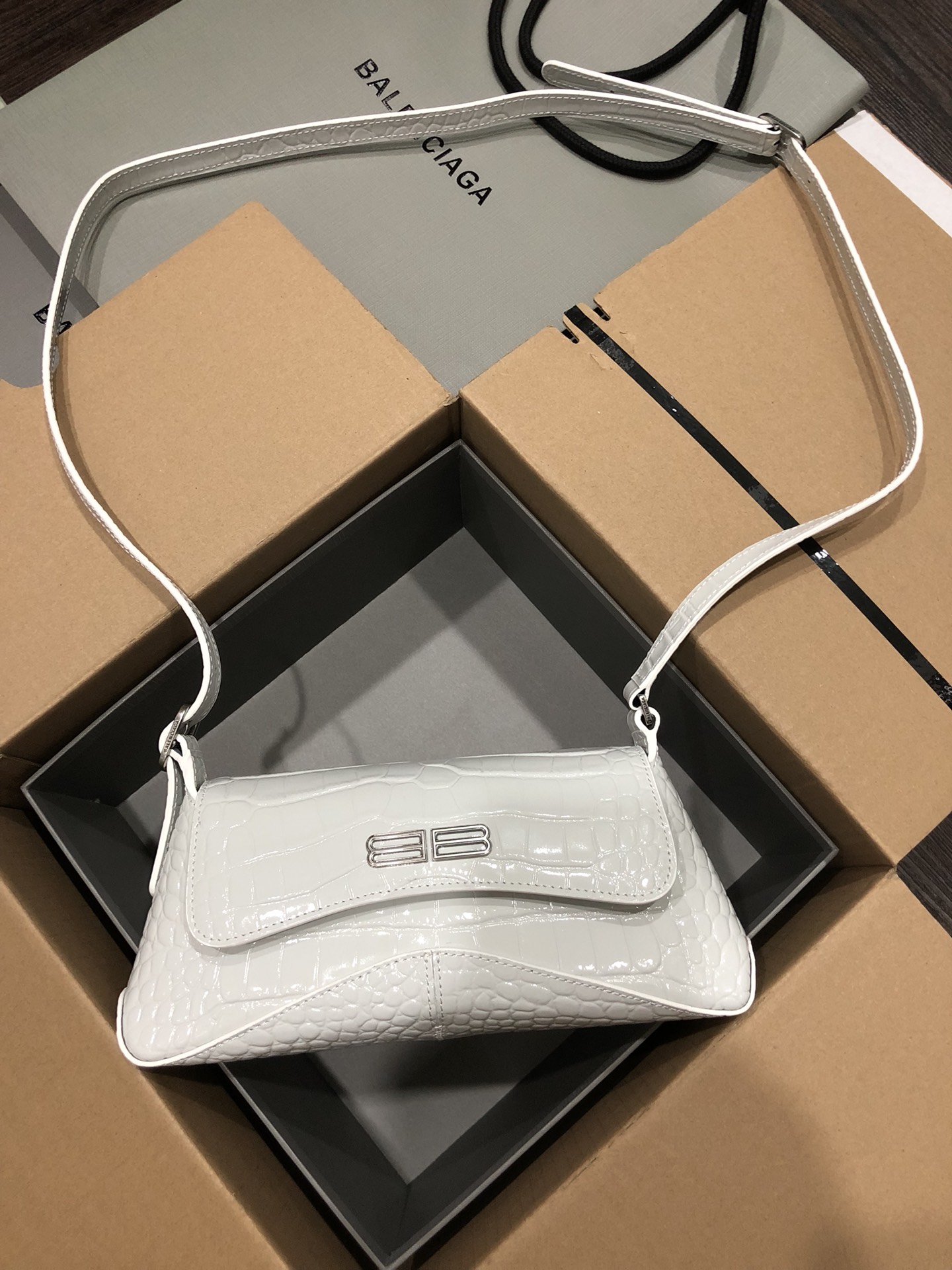 Balenciag XX Flap Bag Crocodile Embossed-27*4.8*15.5CM