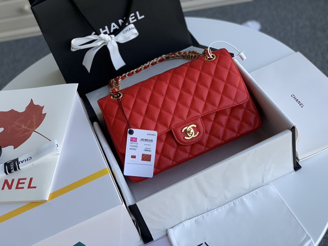 Ch@nel Flap Bag-Caviar Leather-25CM