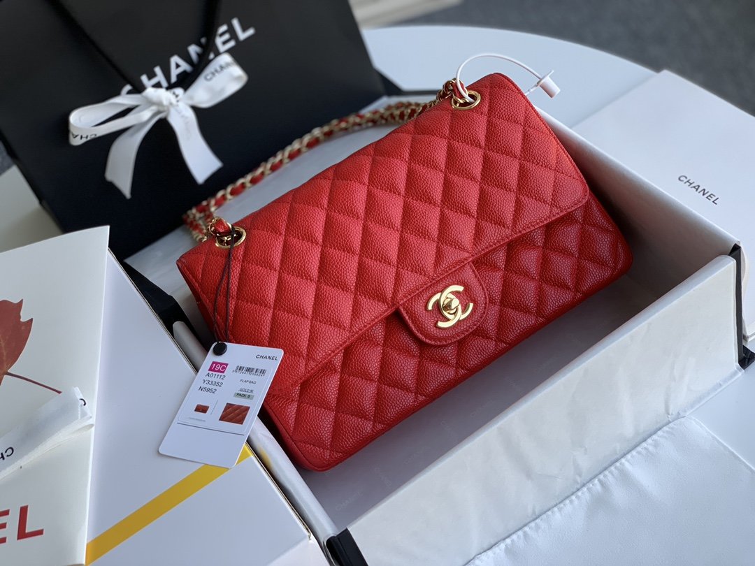 Ch@nel Flap Bag-Caviar Leather-25CM