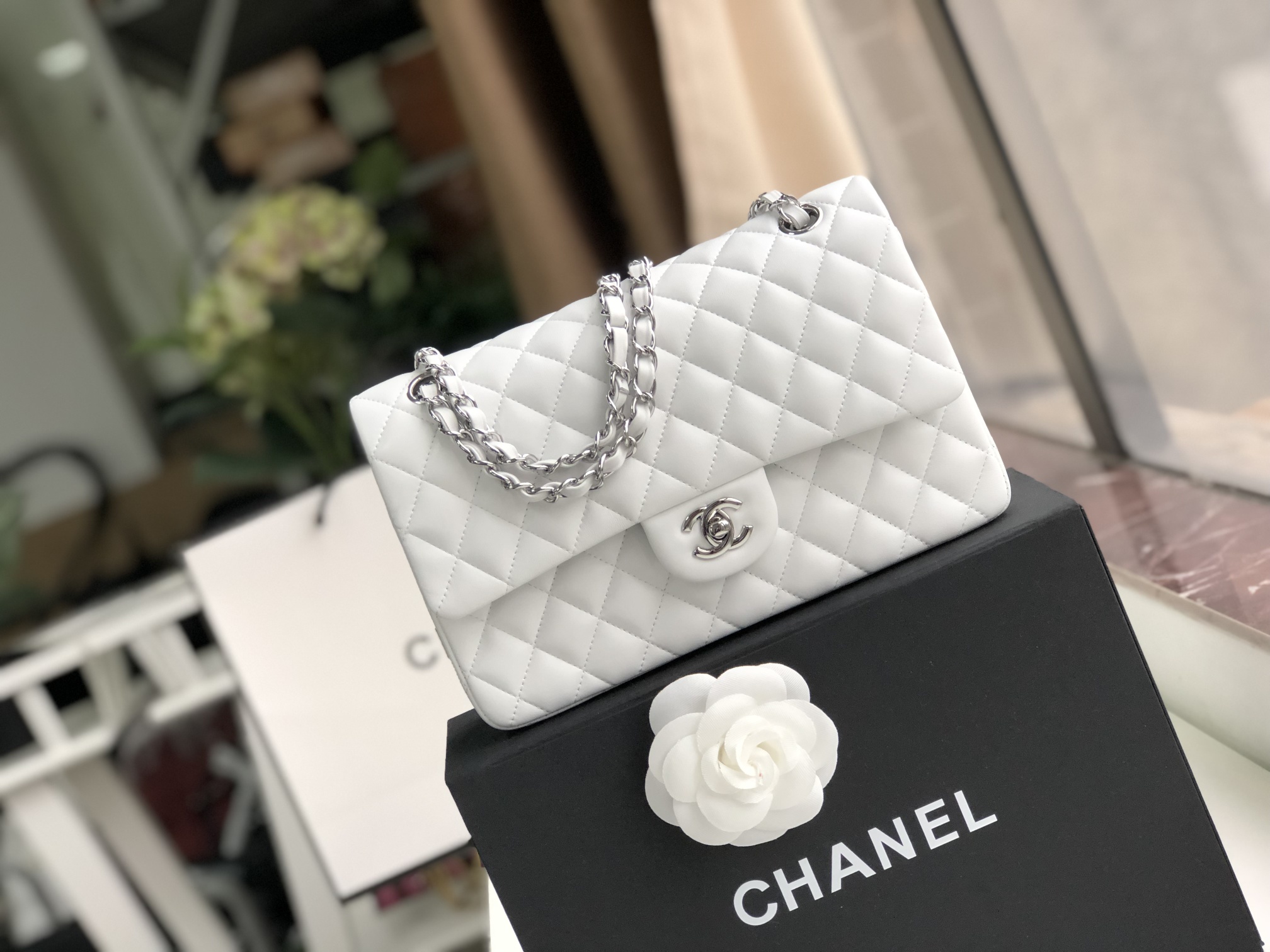 Ch@nel Flap Bag-Lambskin-25CM