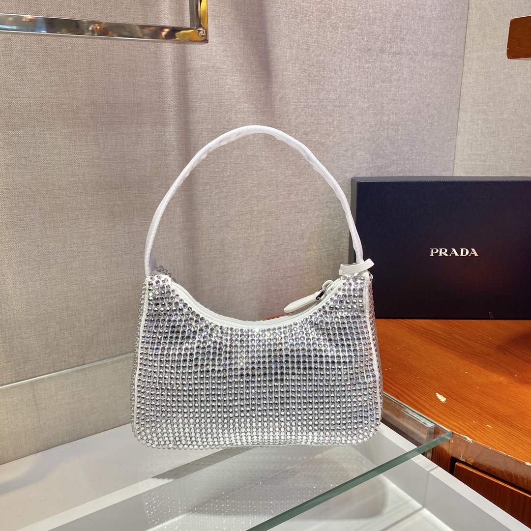 Pra*a nylon 1ne515 hobo bag-23*14*5cm