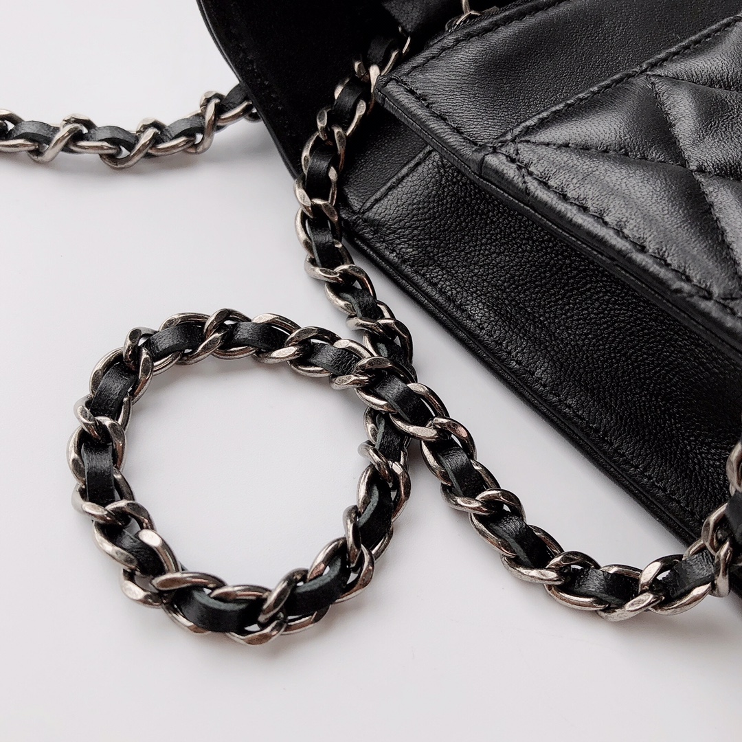 Ch@nel Wallet On Chain-Silver Hardware-19*12*3.5CM