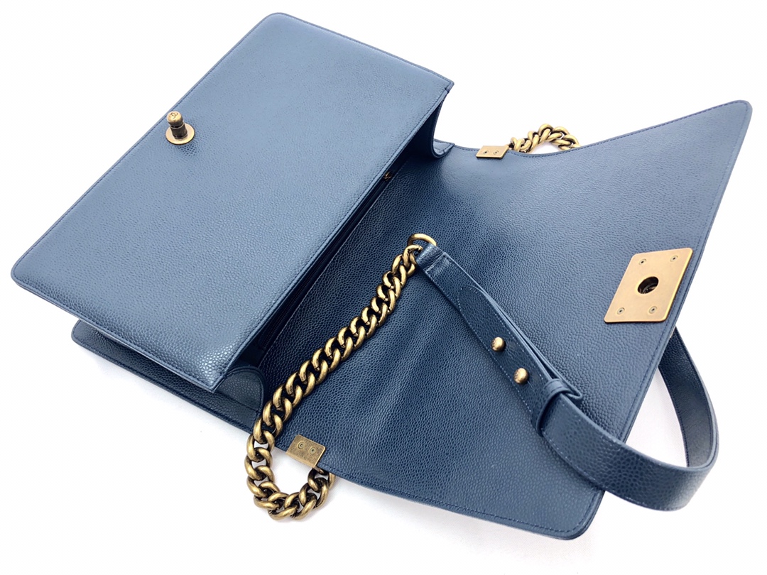 Ch@nel Boy Bag-Caviar-28CM