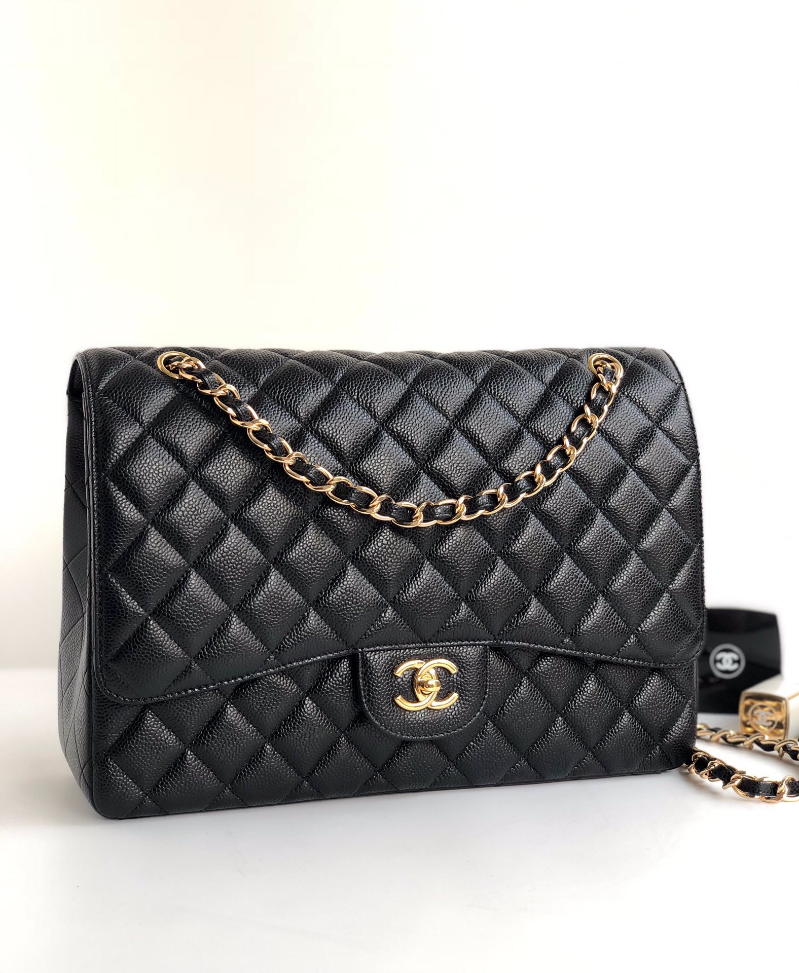 Ch@nel Flap Bag-Caviar Leather-Maxi-33CM