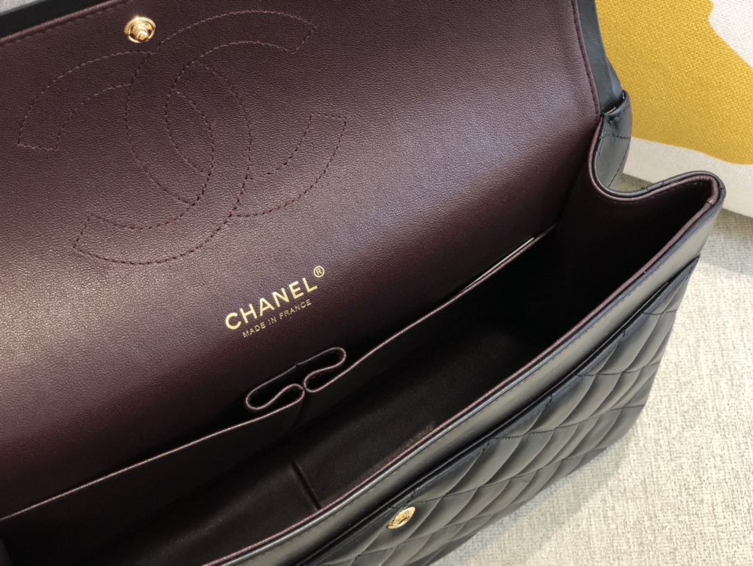 Ch@nel Flap Bag-Lambskin Leather-Maxi-33CM