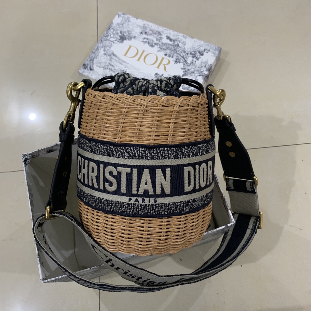D*or bamboo woven round bag-18*19cm