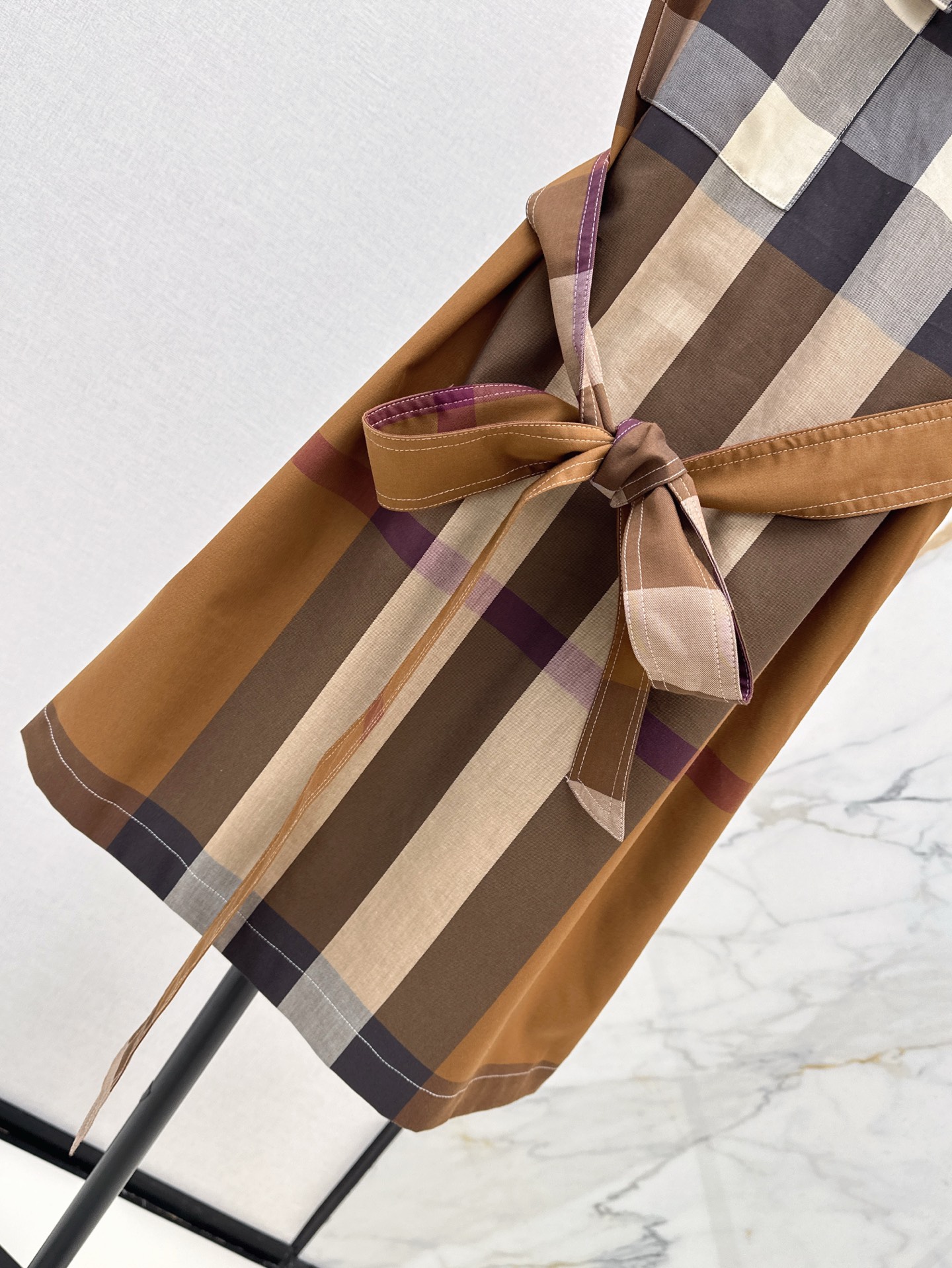 Bur 25SS Classic Checkered Shirt Dress