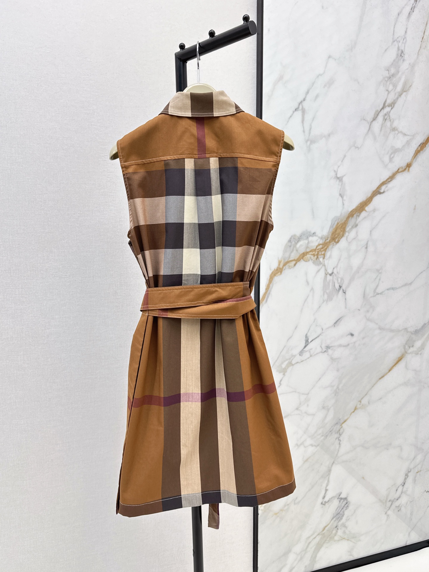 Bur 25SS Classic Checkered Shirt Dress