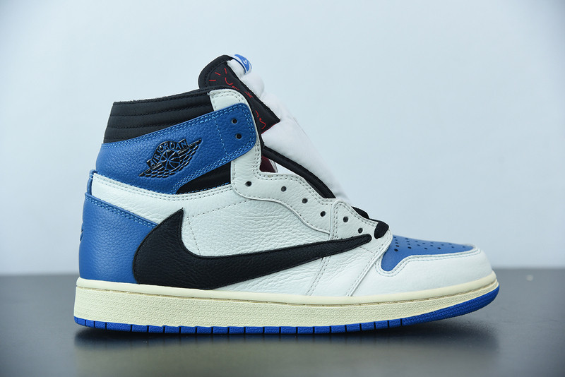 TRAVIS SCOTT X FRAGMENT X AIR JORDAN 1 HIGH OG SP MILITARY BLUE DH3227-105 (WITH UPDATED BOX)