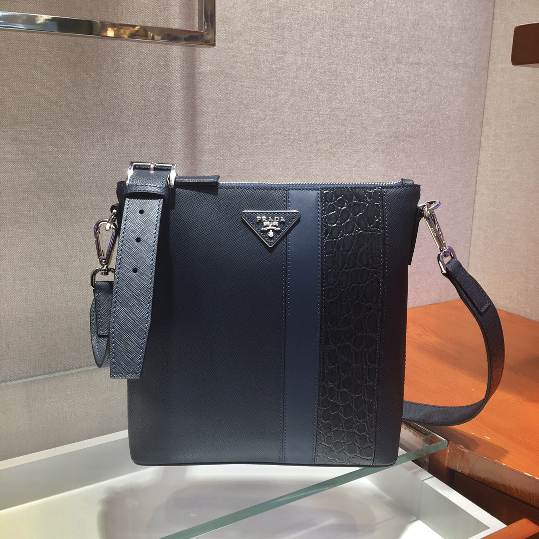 Pra*a saffiano crossbody bag-2vh089-25*25*5cm