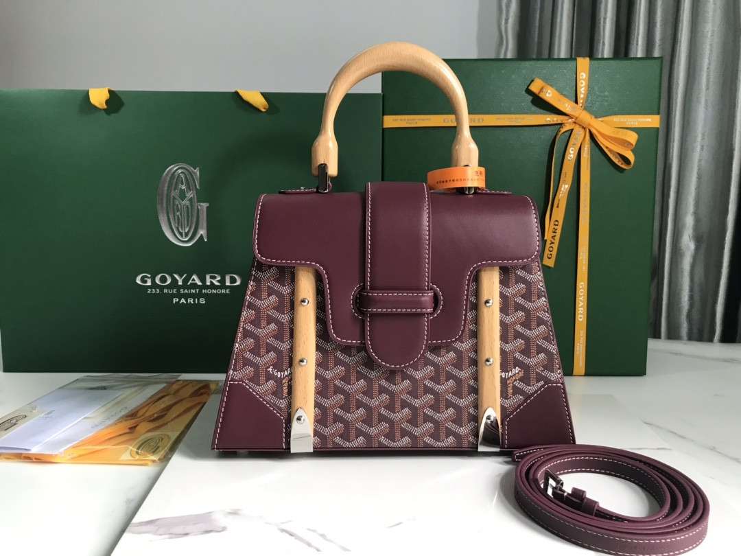 Go*ard coated canvas and leather saigon top handle bag-28×20×12cm