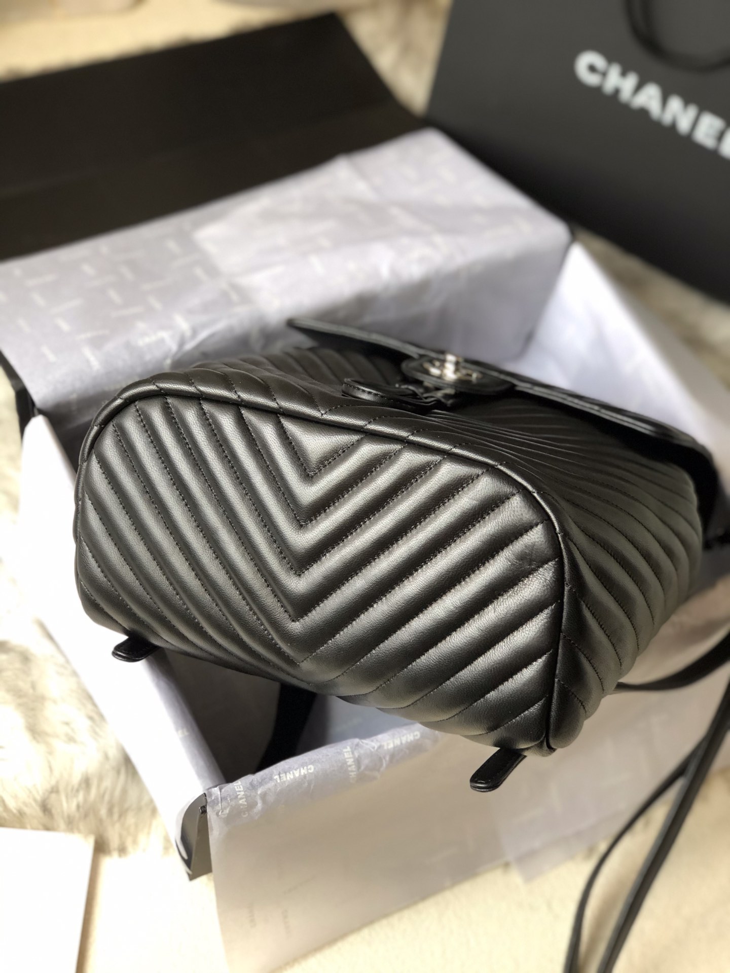 Ch@nel Backpack-Silver Hardware-20*25*10&30*25*15CM