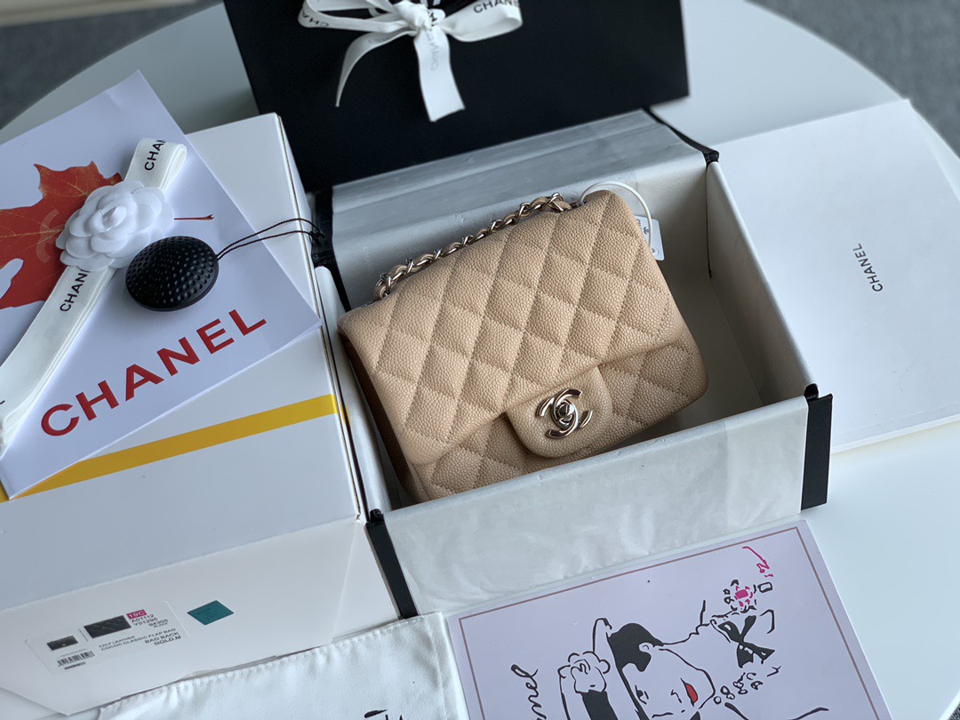 Ch@nel Flap Bag-Caviar-Silver Hardware-17CM