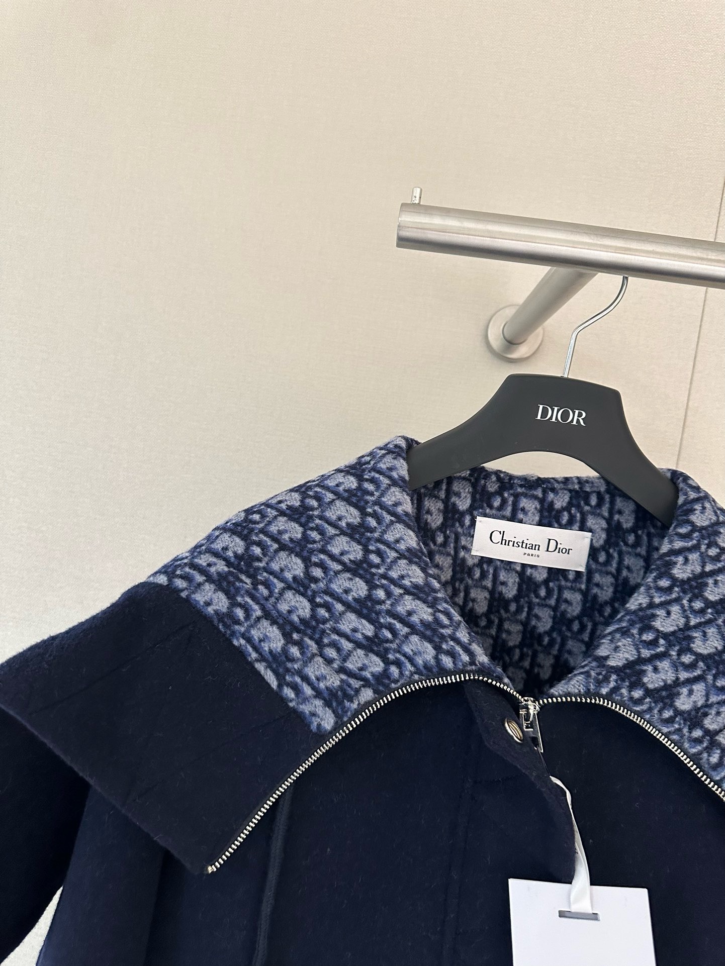 Di*r Navy Oblique Wool Jacket