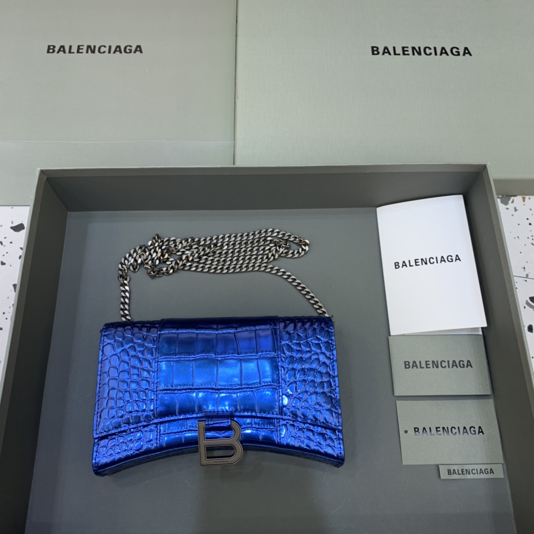 Ba*len*cia*ga hourglass wallet on chain-19*4*12cm