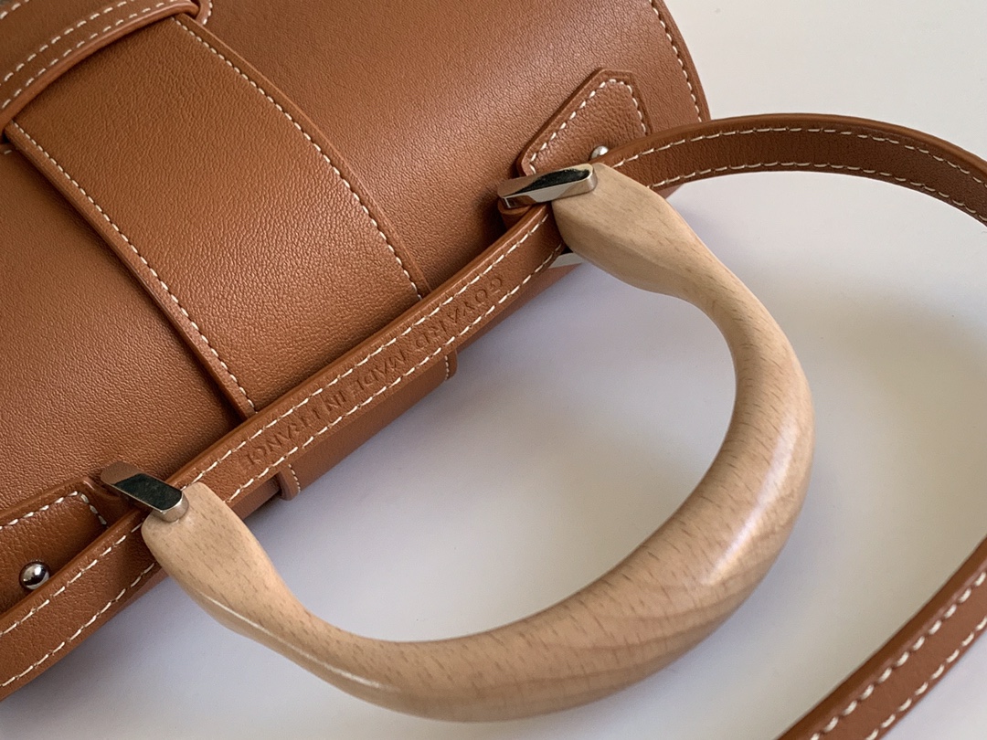Go*ard coated canvas and leather saigon top handle bag-21cm