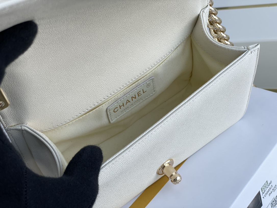 Ch@nel Boy Bag-Caviar-20CM