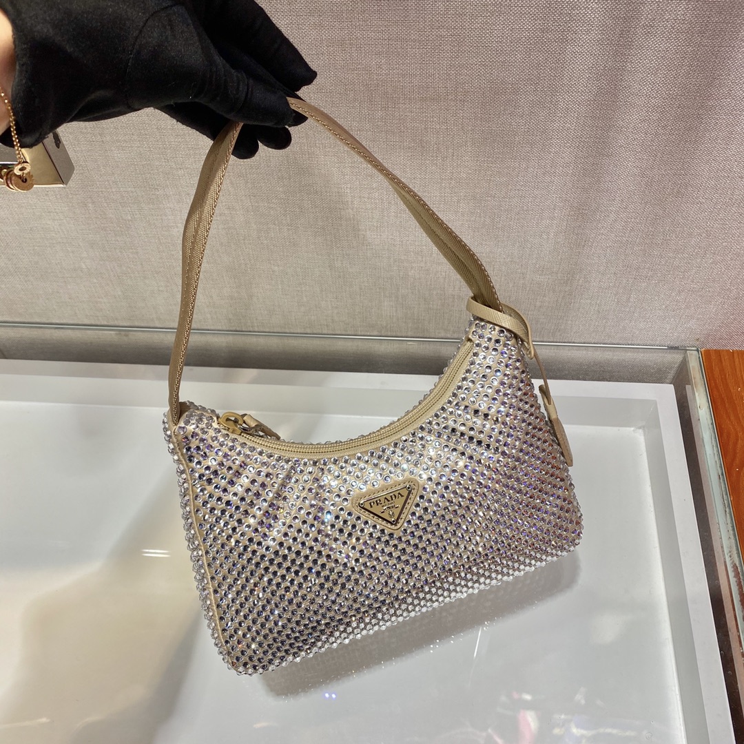 Pra*a nylon 1ne515 hobo bag-23*14*5cm