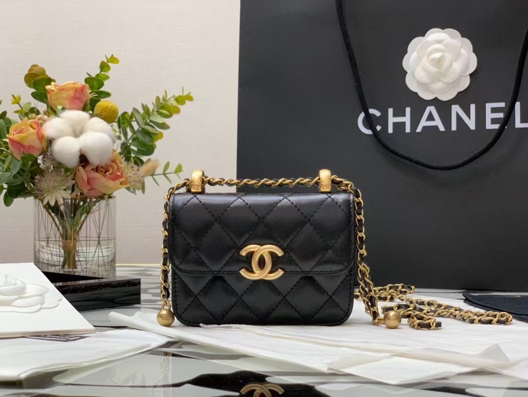 Ch@nel Quilted Pearl Crush Clutch With Chain Bag-12*9*2CM