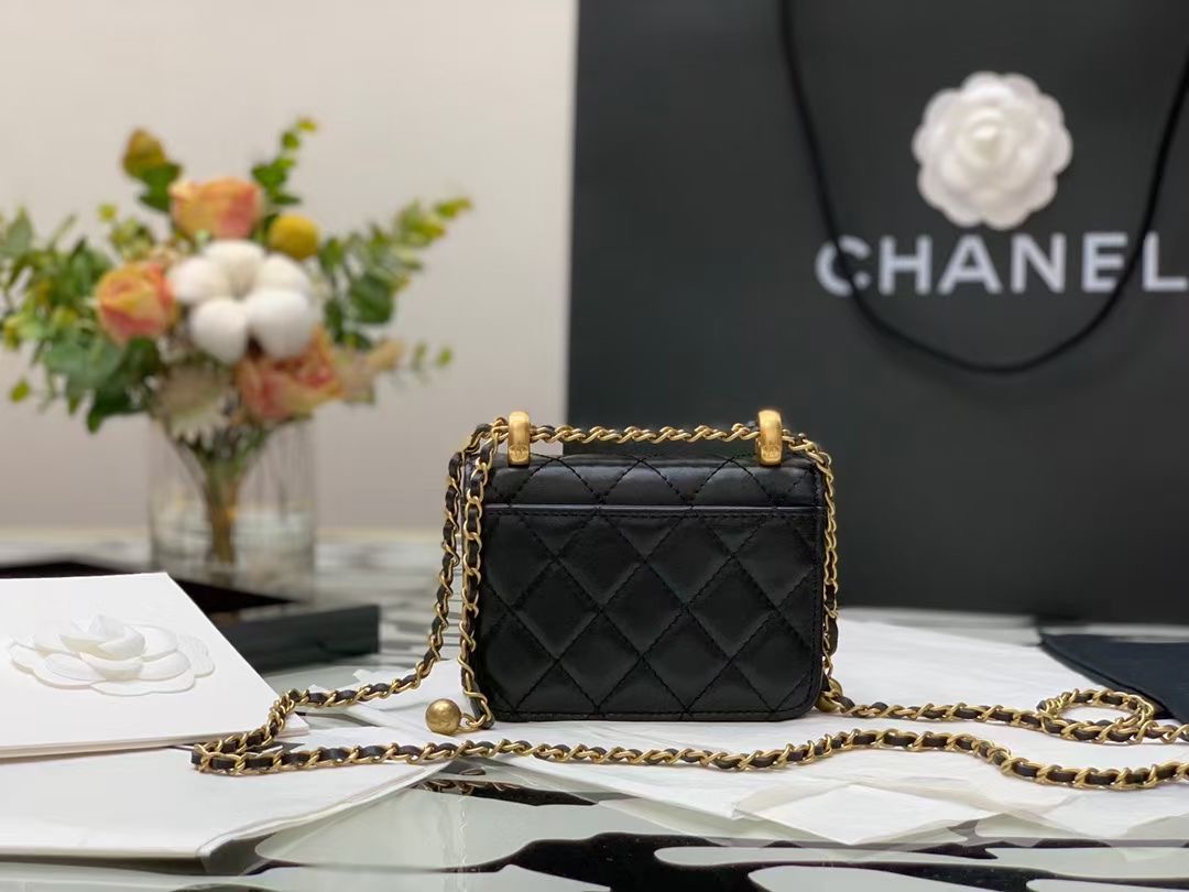 Ch@nel Quilted Pearl Crush Clutch With Chain Bag-12*9*2CM