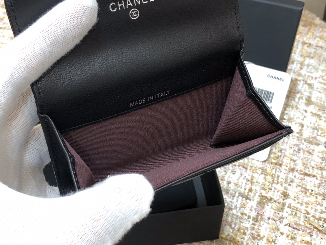 Ch@nel Wallet-Silver Harware-Lamskin-11*10CM