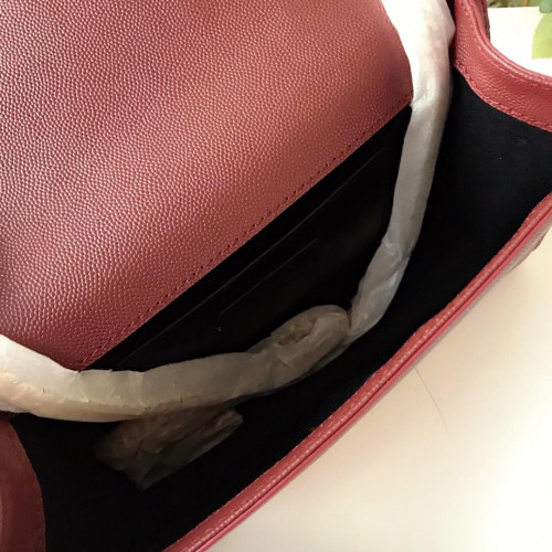 Y*L medium in grain de pouder embossed leather-24*14.5*5.5cm