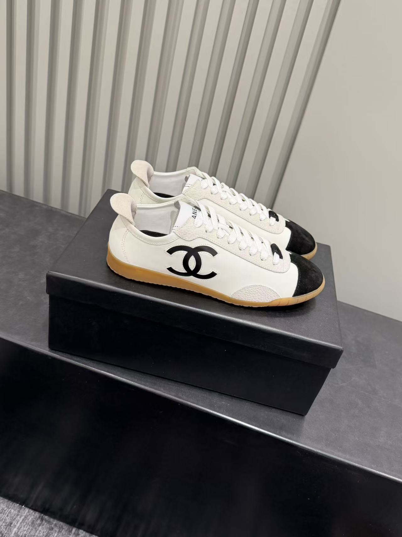 Ch@nel Sneakers - Calfskin & Embossed Suede Calfskin
