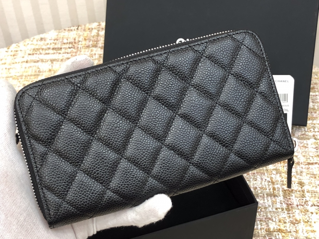 Ch@nel Wallet-Silver Hardware-19*10CM