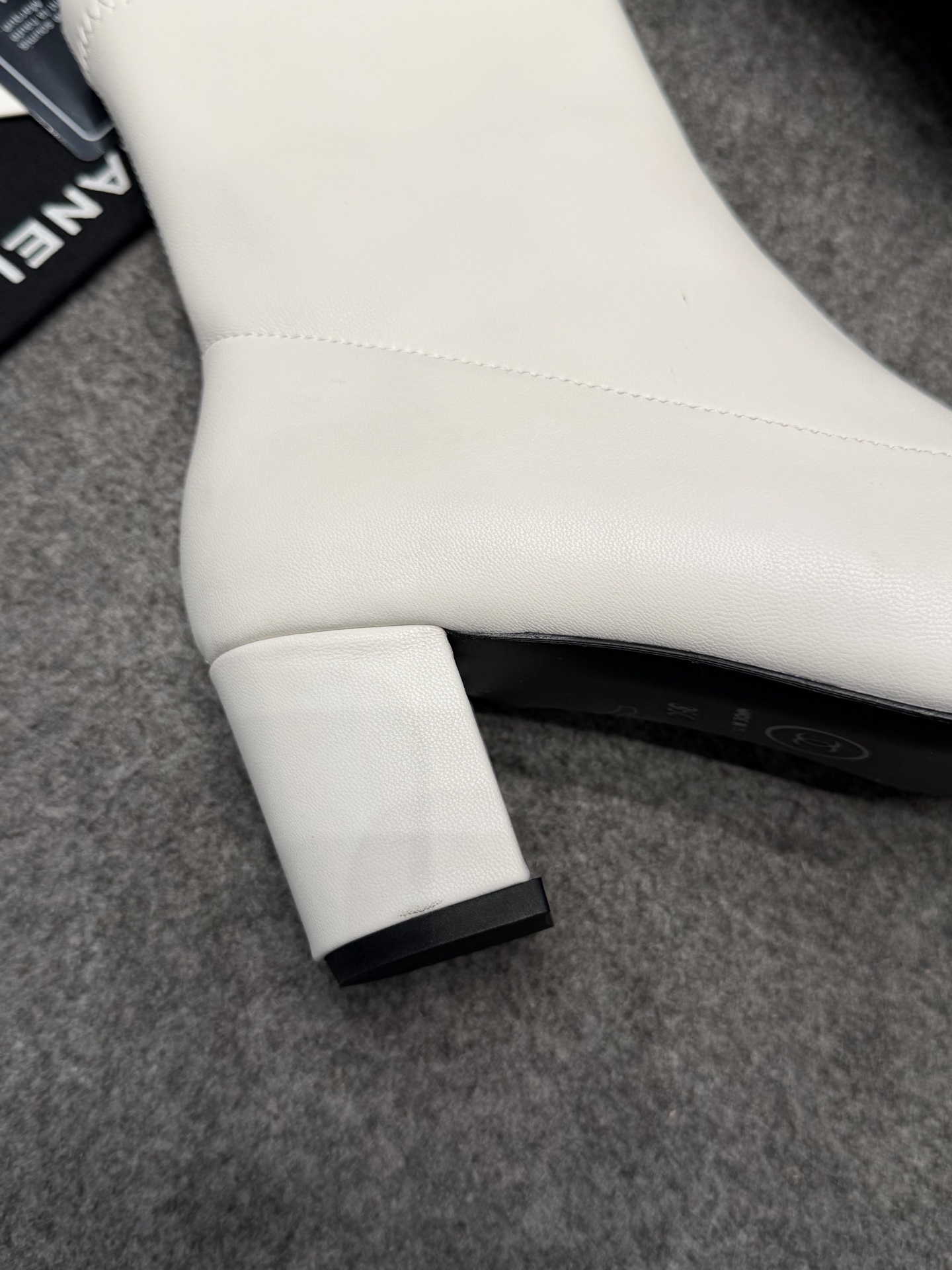 Ch@nel Stretch Lambskin Patent Boots