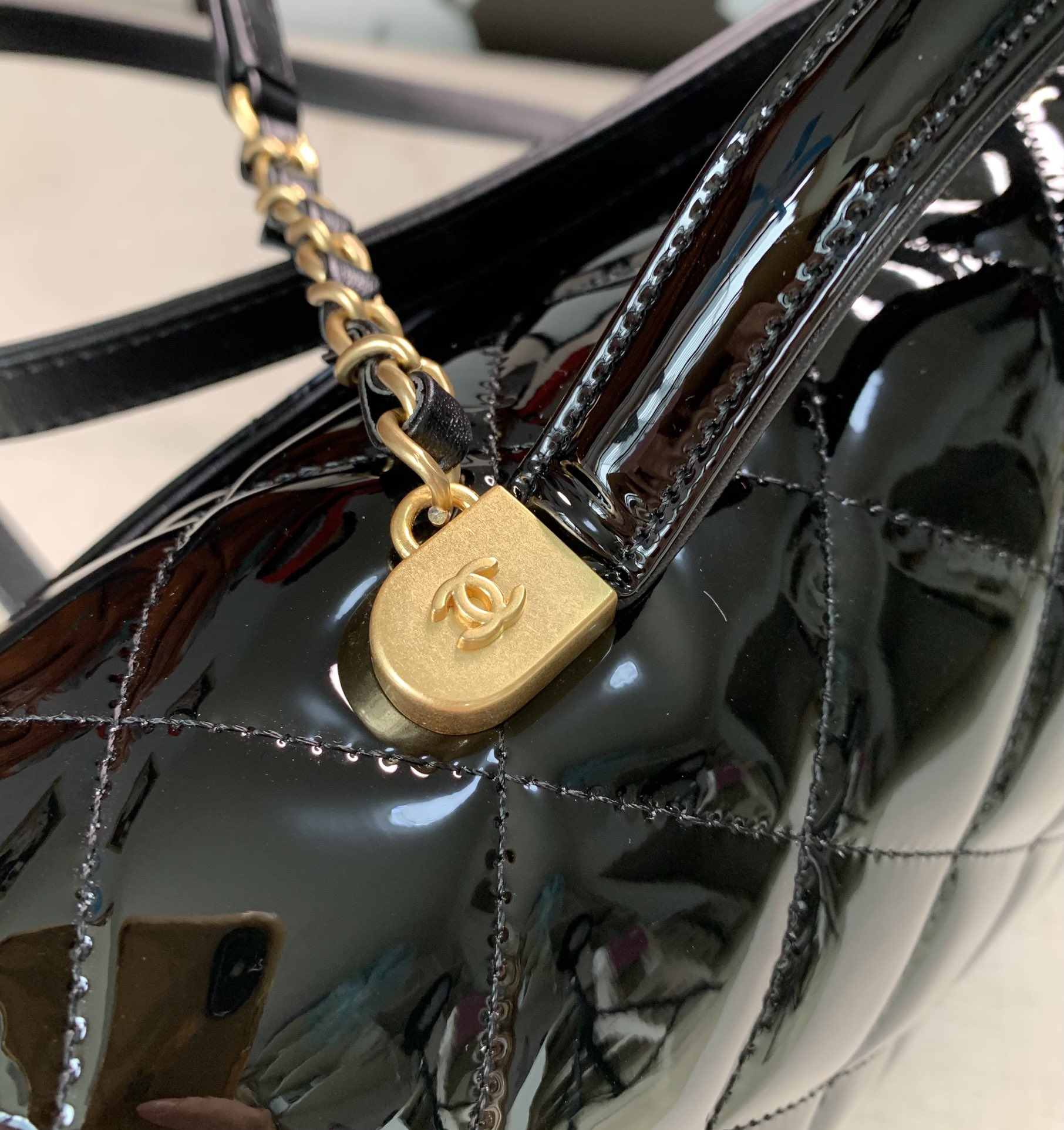 Ch@nel Patent Leather Briefcaseg-31.5*31*9CM