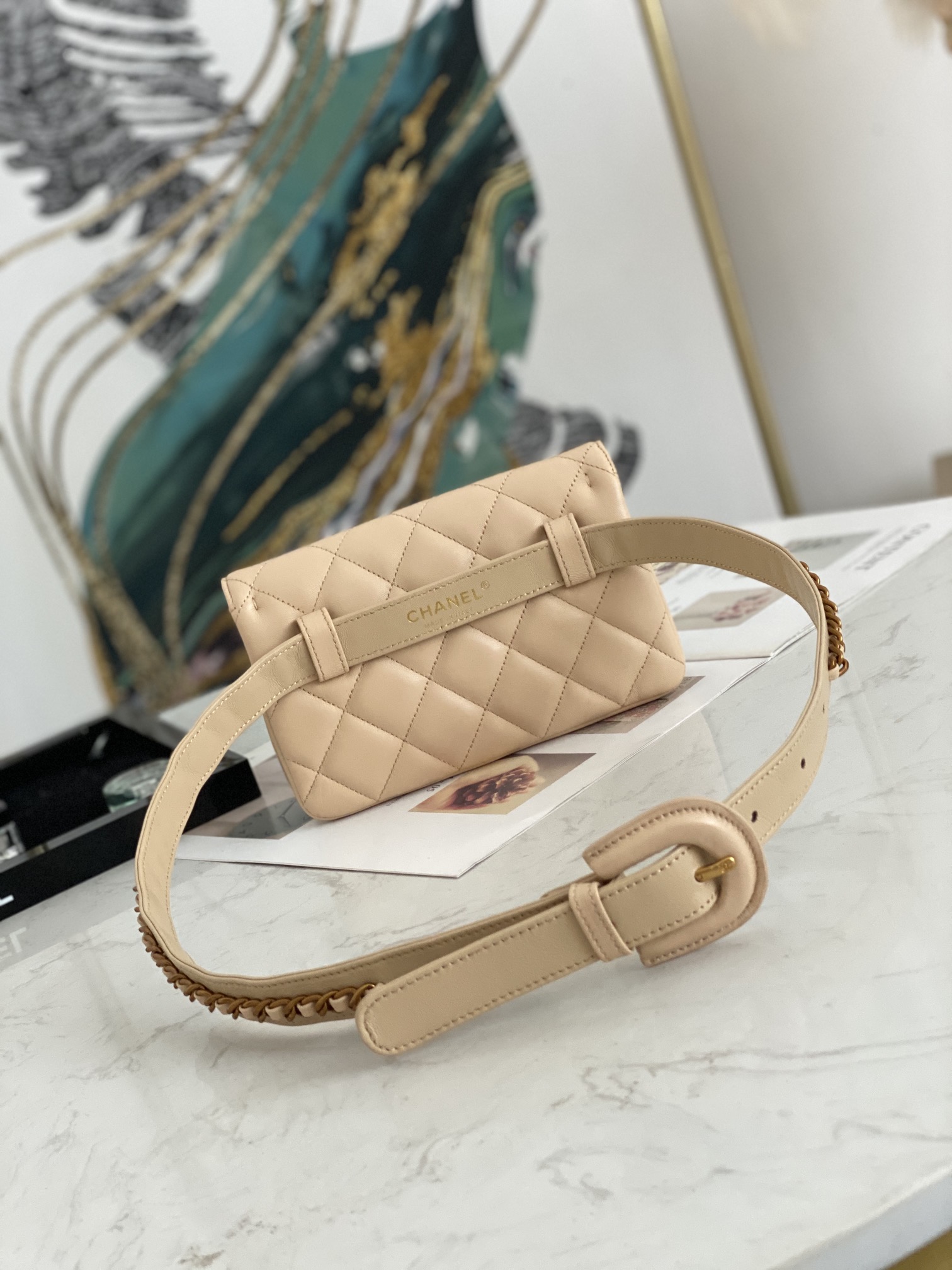 Ch@nel Waist Bag-18*3.5*12CM