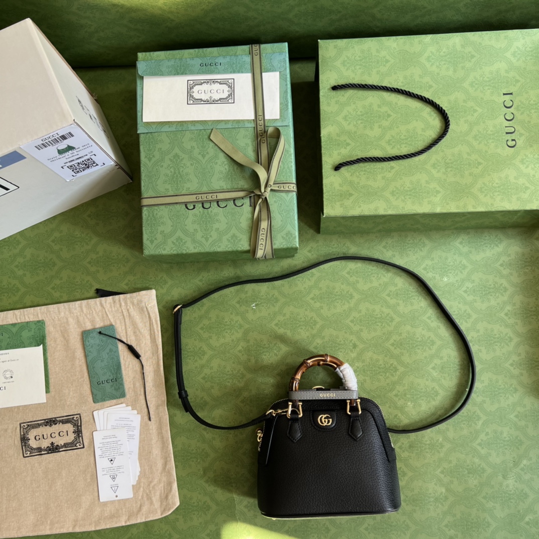 G*u*i diana bamboo mini tot bag-20x16x8.5cm