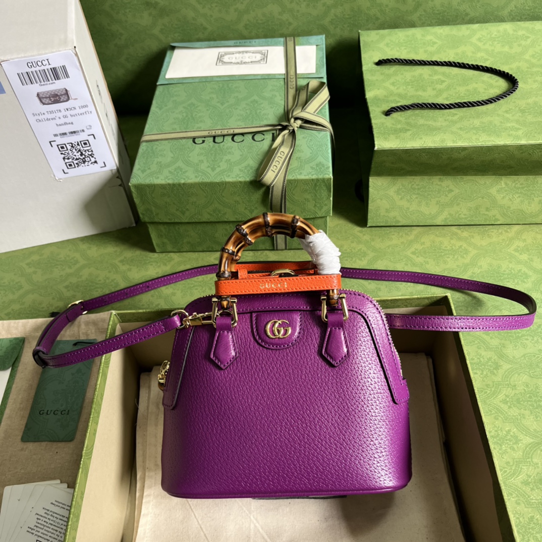G*u*i diana bamboo mini tot bag-20x16x8.5cm
