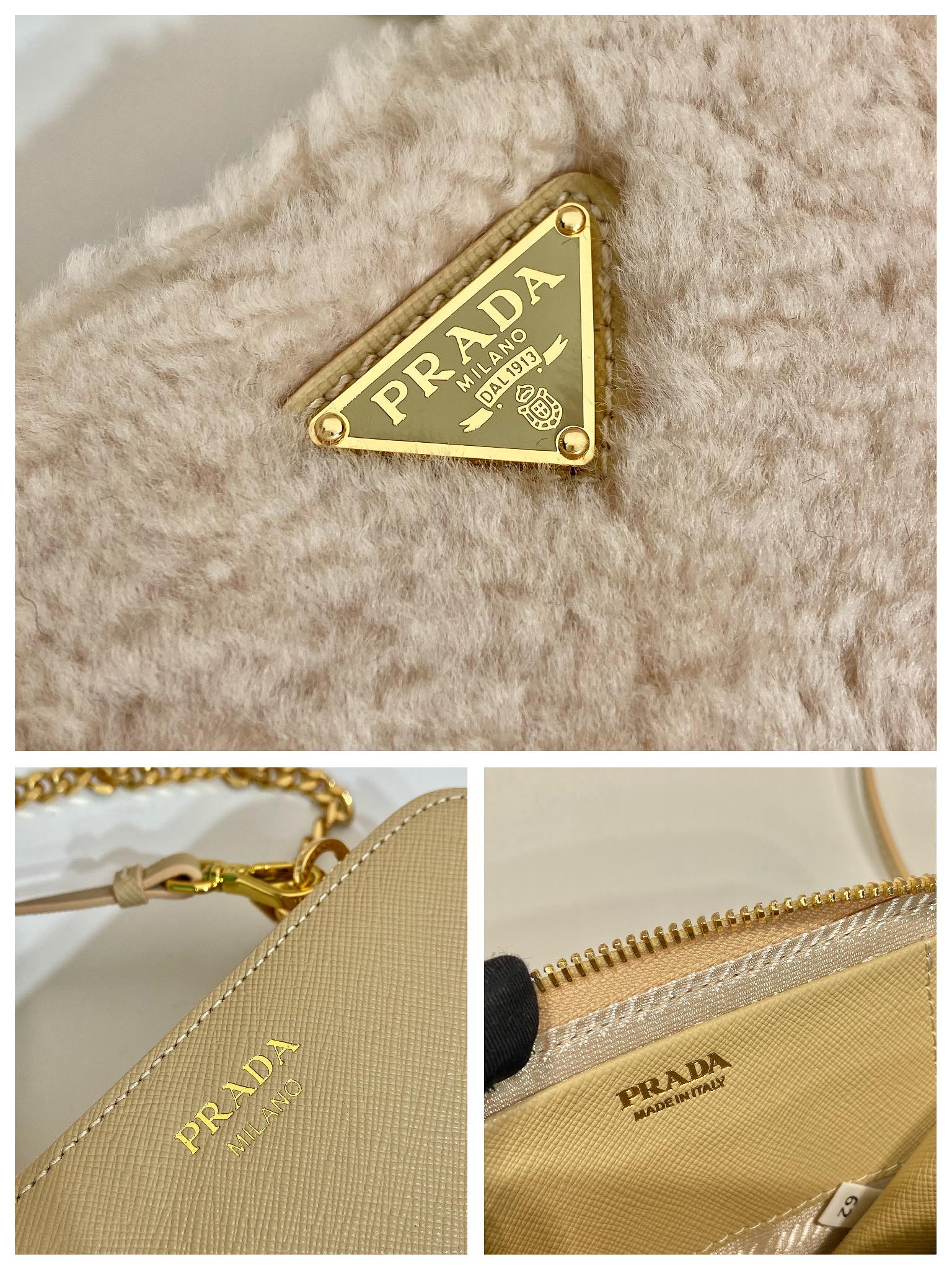 Pra*a 1nr015 double triangle bag -15*10*5cm