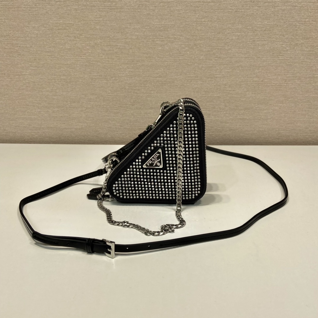 Pra*a 1nr015 double triangle bag -15*10*5cm