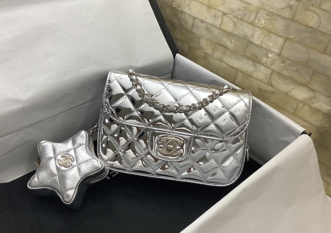 Ch@nel 2024SS Mini Flap Bag & Star Coin Purse-20*15*4CM