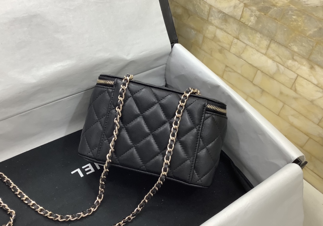 Ch@nel Cosmetic Bag-Lambskin-17*9.5*8CM