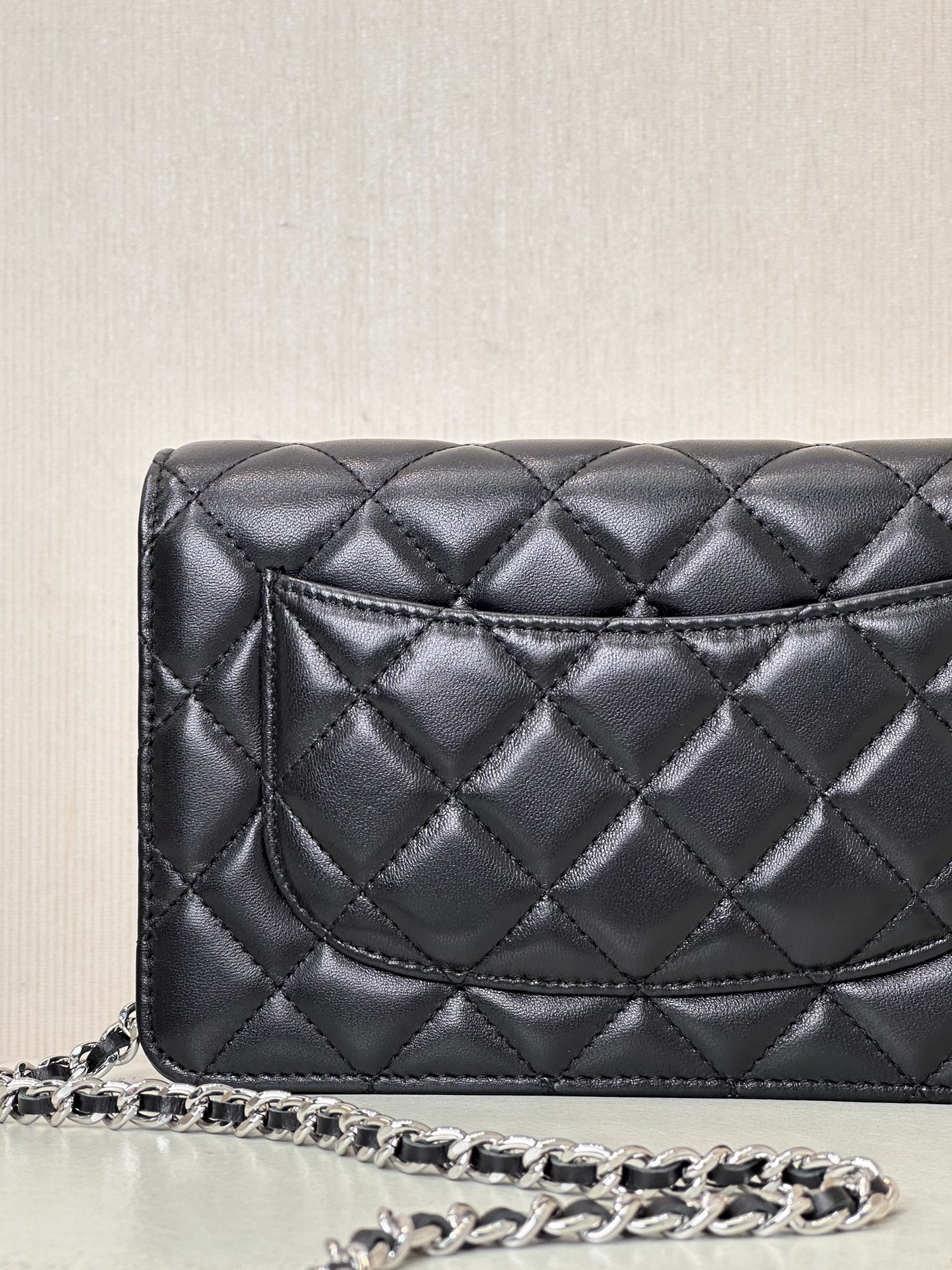 Ch@nel Wallet On Chain-Lambskin Leather-Silver Hardware-19*12*3.5CM