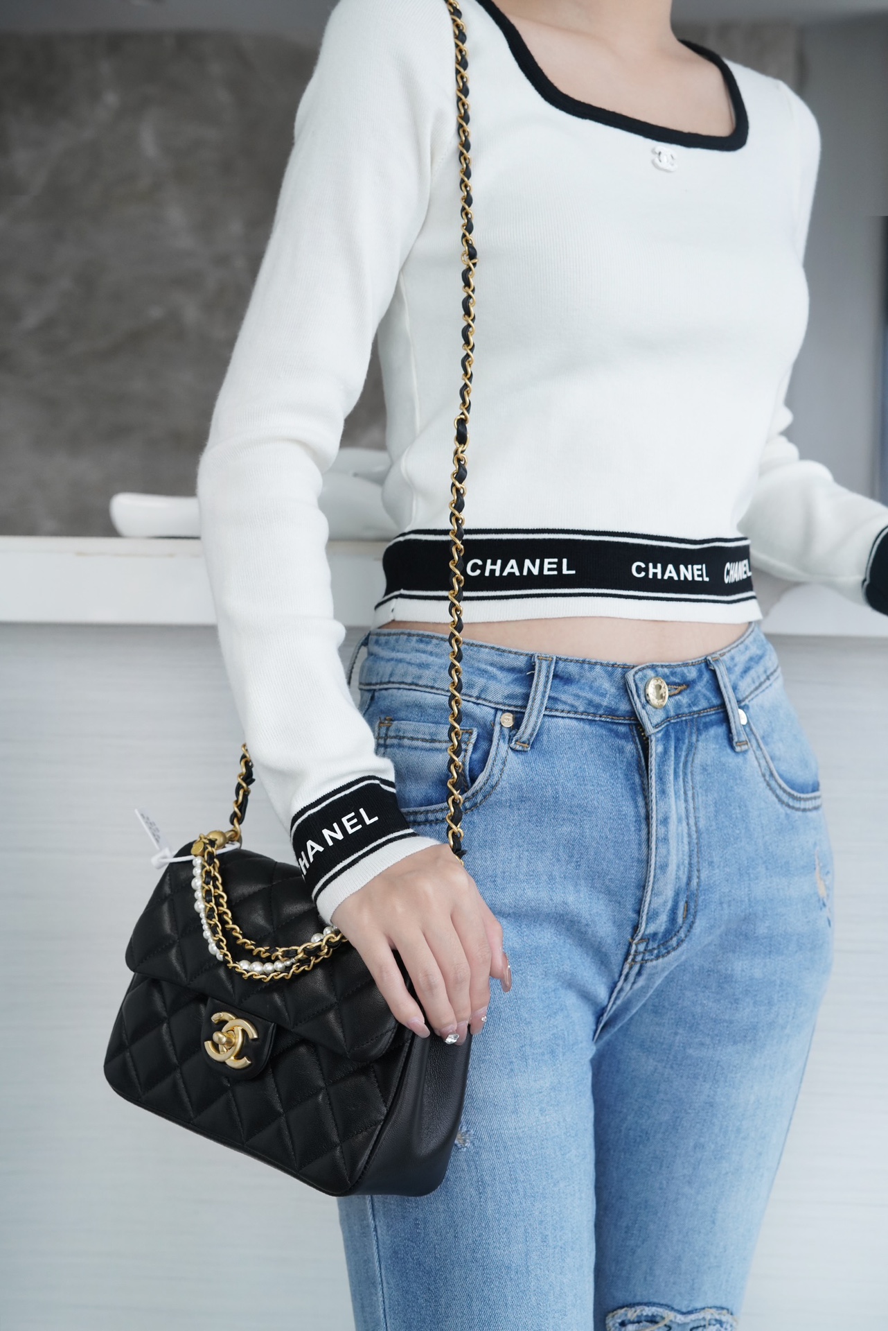 Ch@nel Flap Bag-12.5*17*5CM