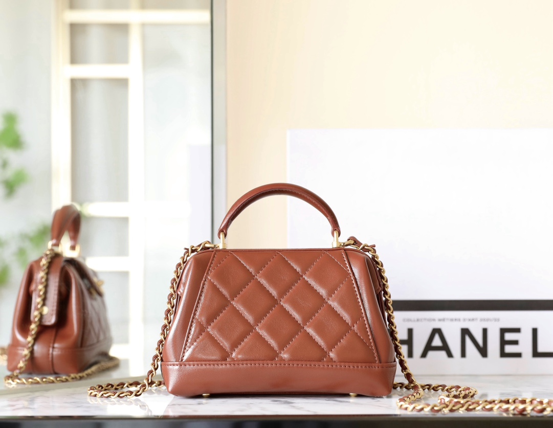Ch@nel Bag With Top Handle-12*18*7CM