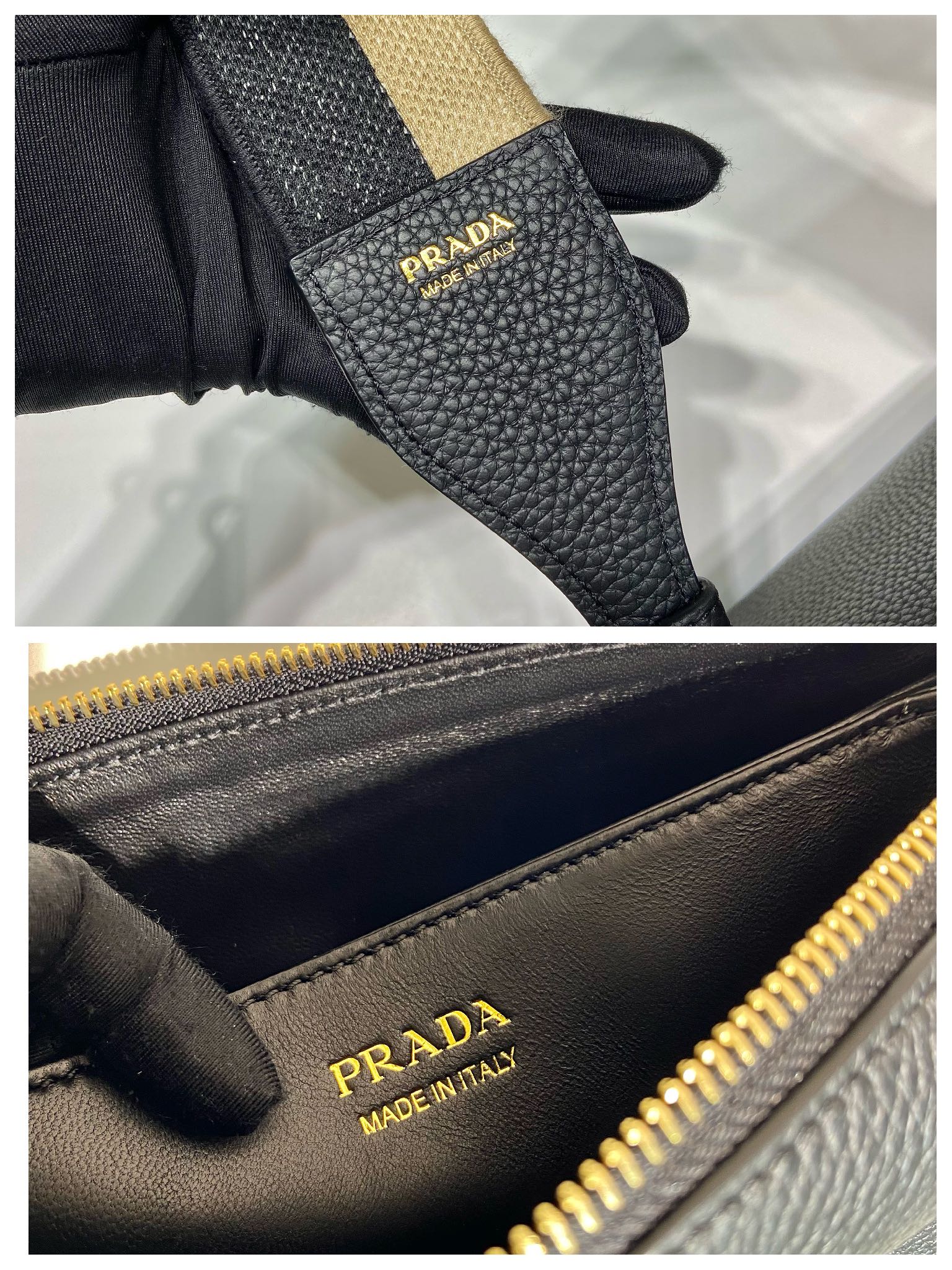 Pra*a leather shoulder bag-1bh194-25*14*6.5cm