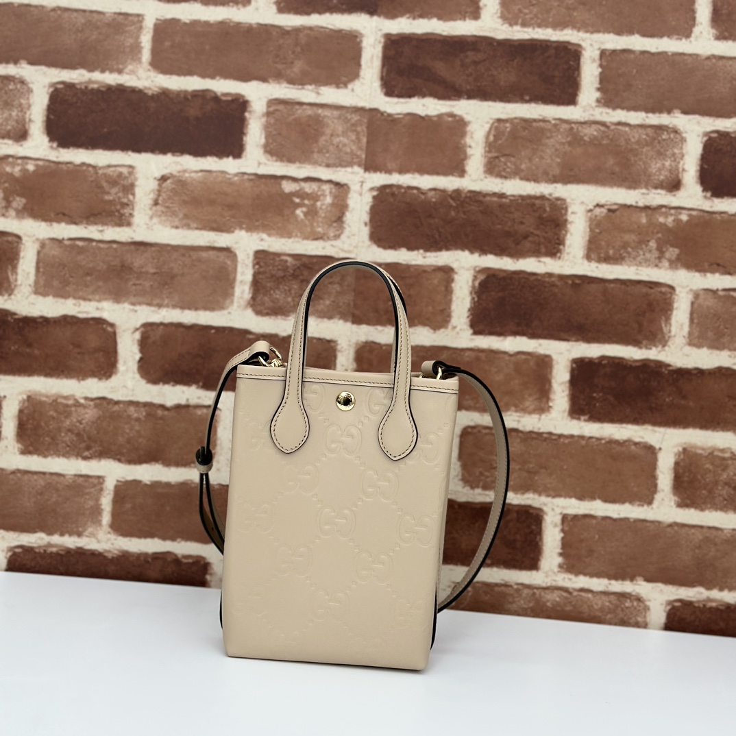 gvc*1 gg S*per mini bag with strap in beige gg leather -20*13*2.5cm