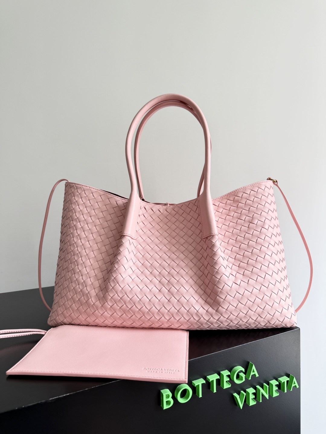 b0tt*ga Ven*ta burgundy pinacoteca reversible tote -43*23*17.5cm