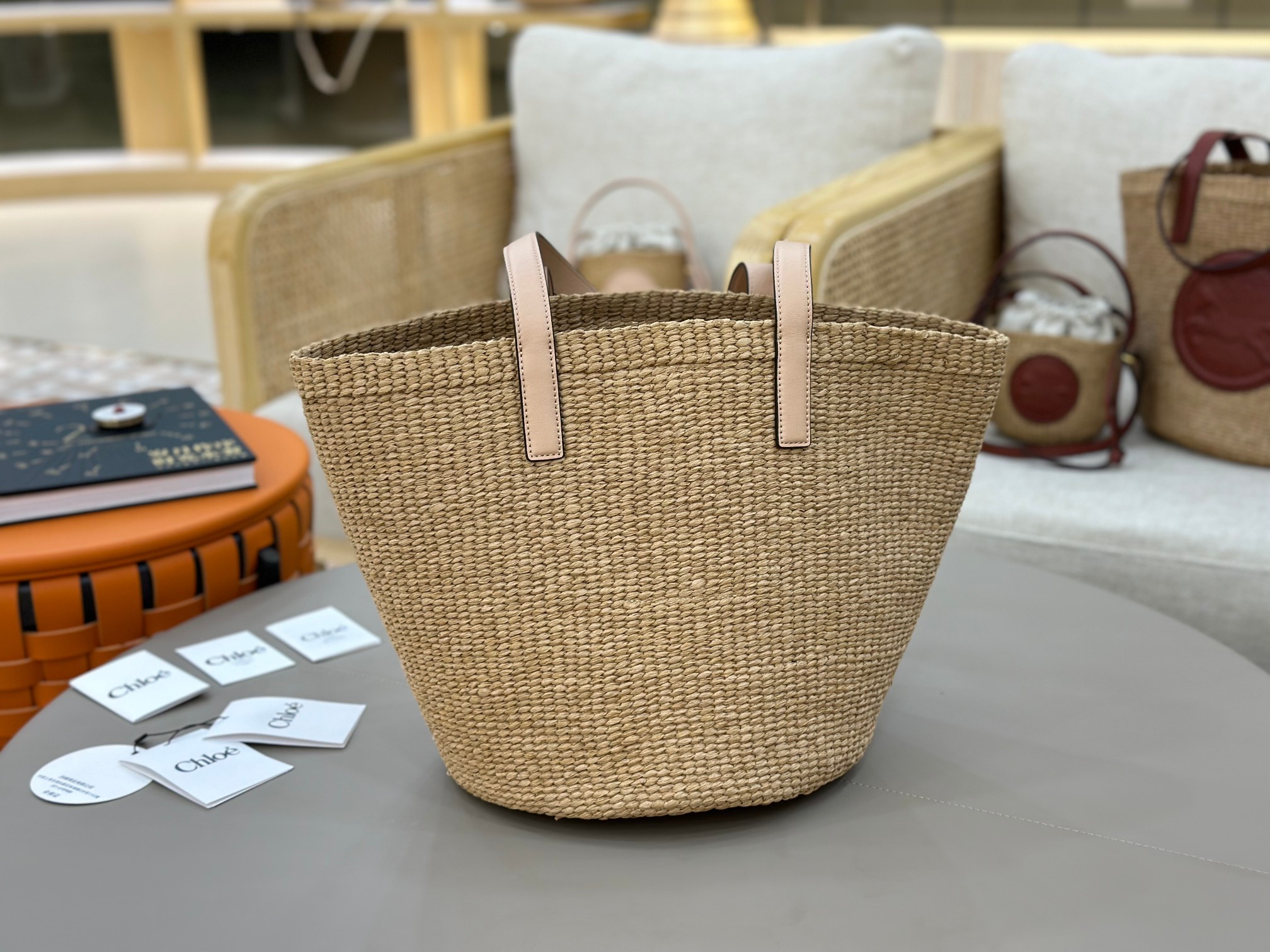 Ch10é horse medal basket in natural fibers-46*27*30cm
