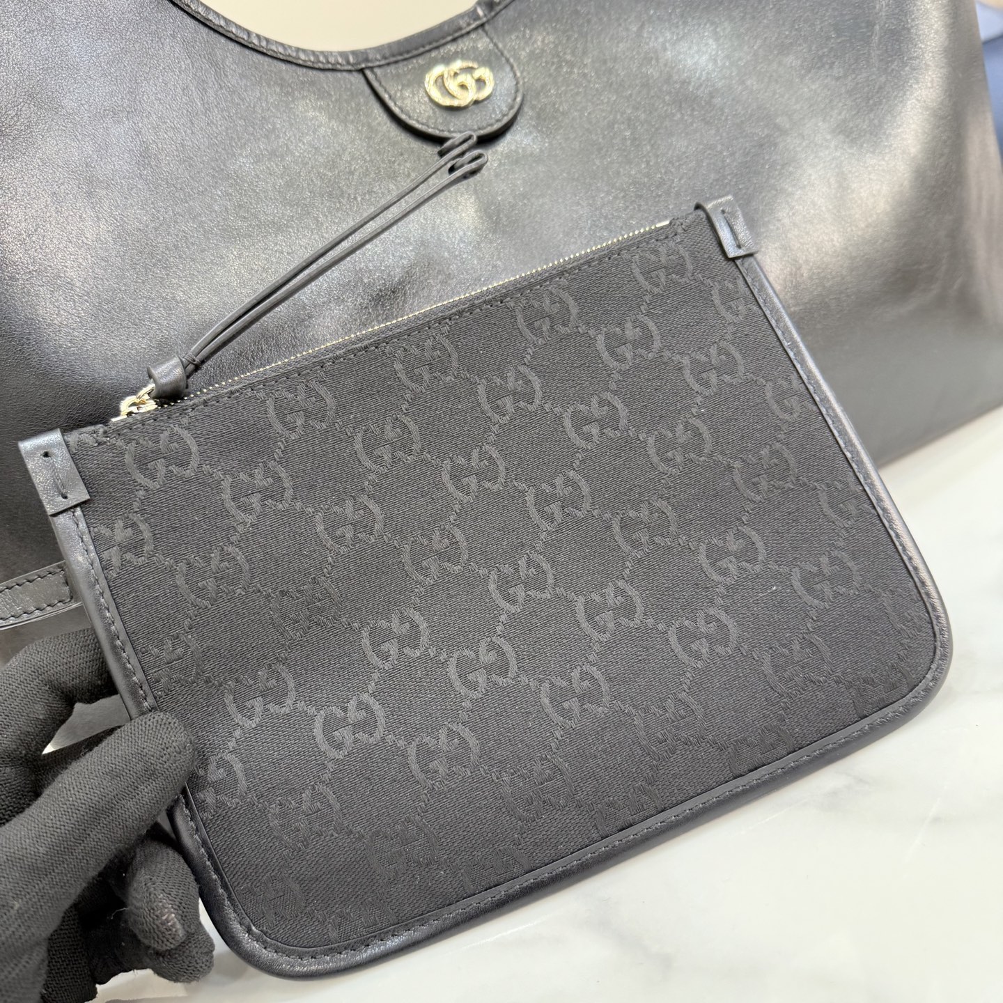 Gv*c*i Giglio Large Tote Bag Brown Leather-42*60*47CM