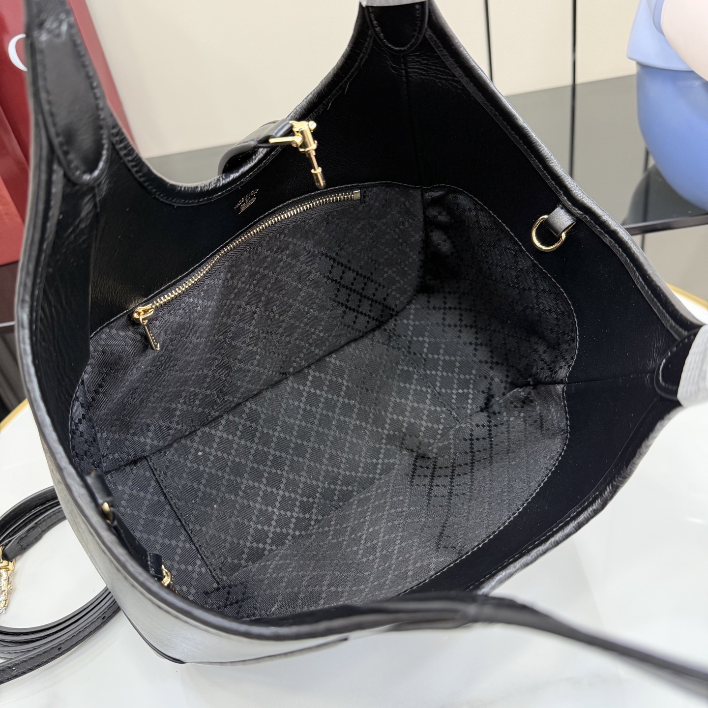 Gvc*1 Mercato Small Tote Bag In Black Leather-26*23*11CM