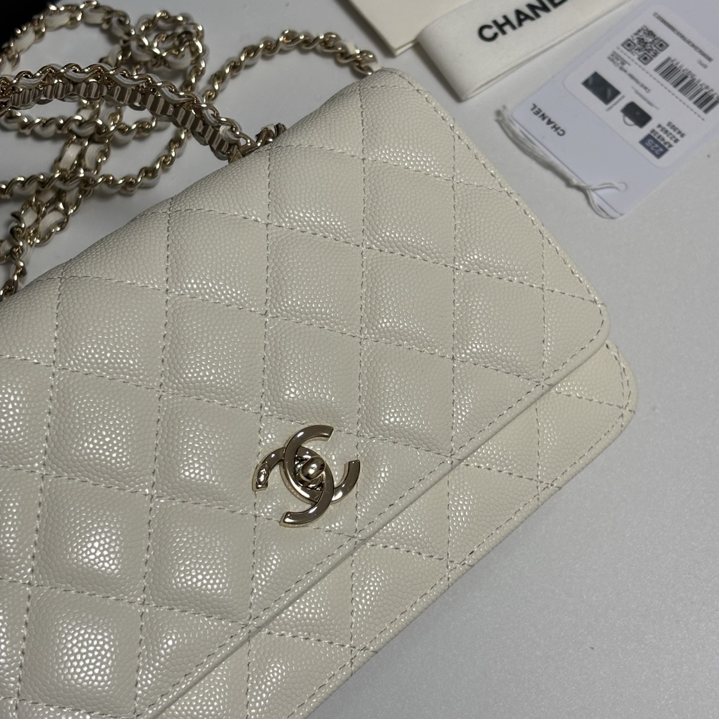 Ch@Nel Caviar Quilted Crystal CC Wallet On Chain-13*19.5*3.5CM