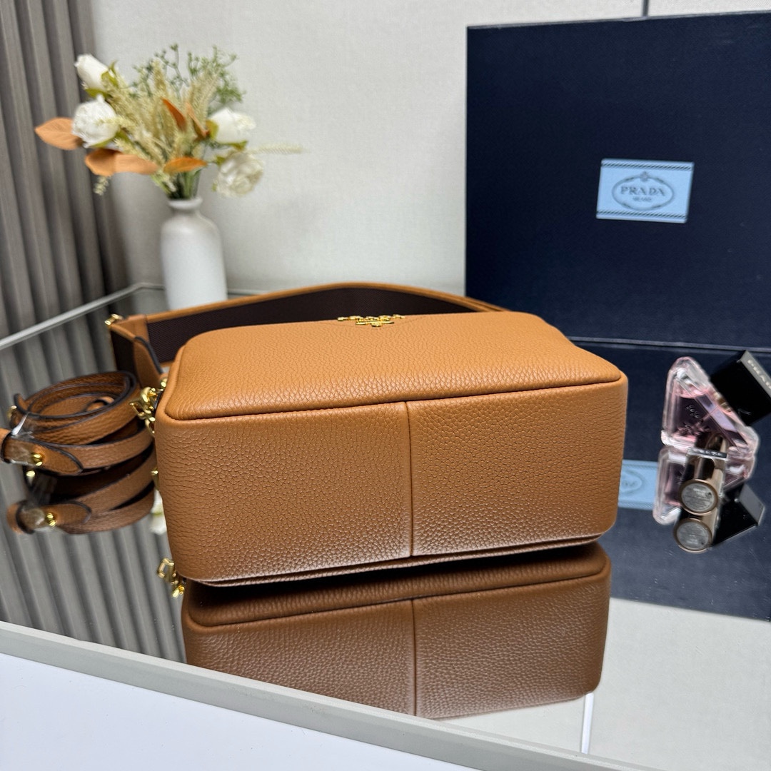 Pra*a Leather Shoulder Bag-1BH082-22*14*8CM