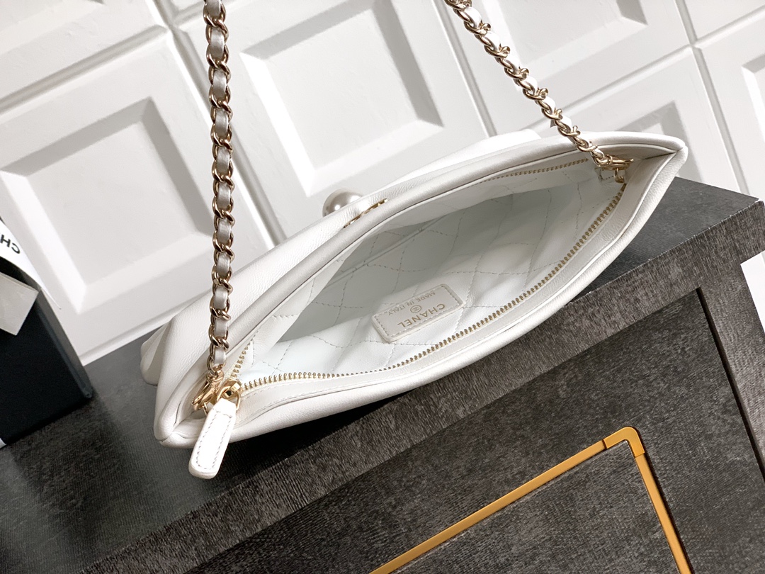 Ch@nel Clutch Bag with Chain Lambskin-14x24 x 5CM